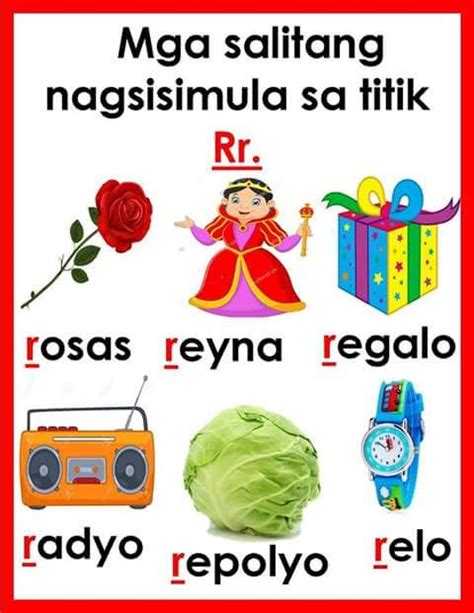 salitang nagtatapos sa ro|Titik Rr, Tunog /r/, Mga Salitang may pantig na ra, re, .